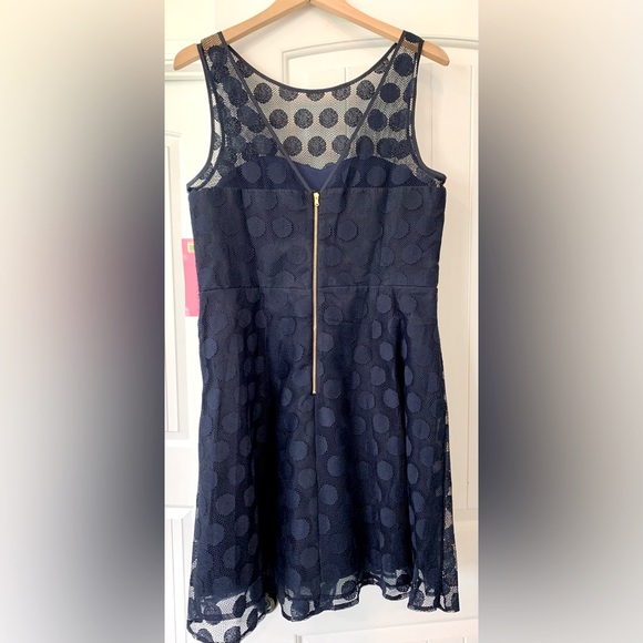 NWT - Betsey Johnson Navy polka dot dress - Picture 2 of 4